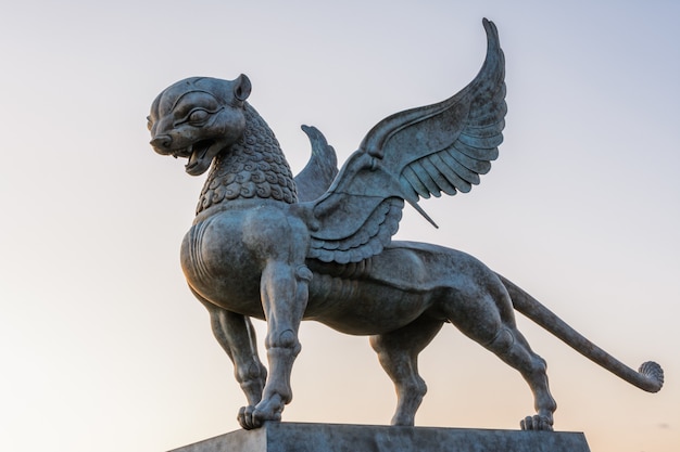 Premium Photo | The sculpture of ak bars , the symbol of tatarstan at ...