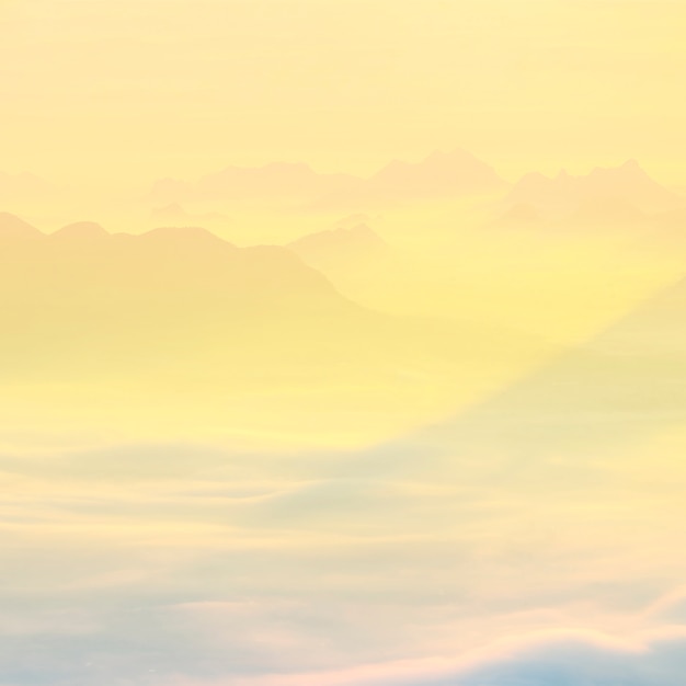 霧の海と日の出背景 プレミアム写真