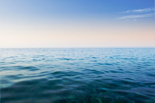 Premium Photo | Sea at sunset and at sunrise. seascape. narrow focus