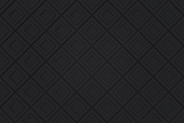 Seamless modern black diangonal square pattern grid blocks wall background. Premium Photo