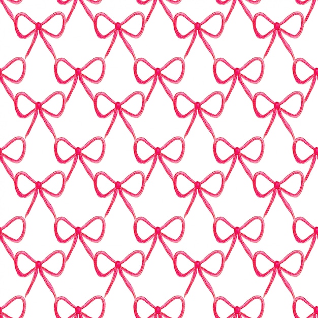 Premium Photo | Seamless pattern with bow. fashion bow in watercolor style