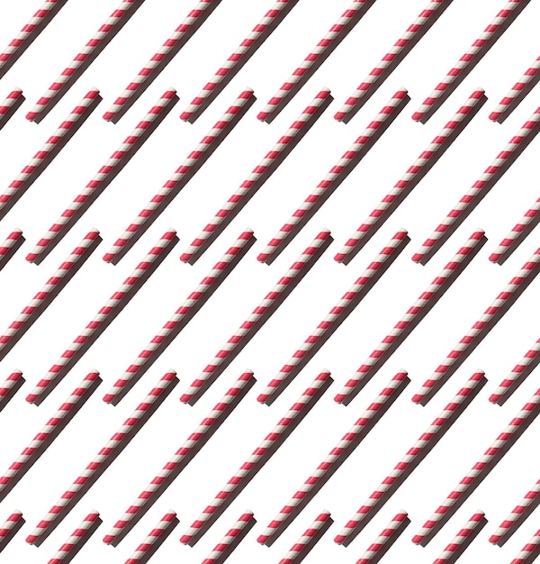 Premium Photo Seamless Pattern With Red Striped Drinking Straws