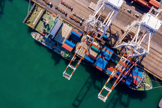 Premium Photo | Seaport terminal storage containers and shipping cargo ...