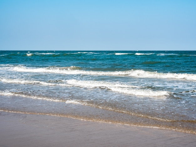 Premium Photo | Seascape sea waves breaking on the shore