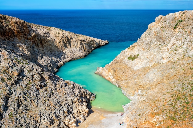 Premium Photo | Seitan limania beach on crete, greece