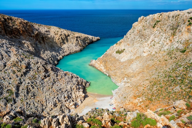 Premium Photo | Seitan limania beach on crete, greece