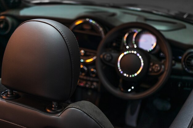 Premium Photo | Selective focus of luxuary super car interior design