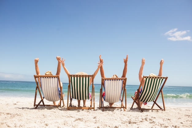 Premium Photo Senior Friends Sitting In Beach Chair   Senior Friends Sitting Beach Chair 107420 17353 