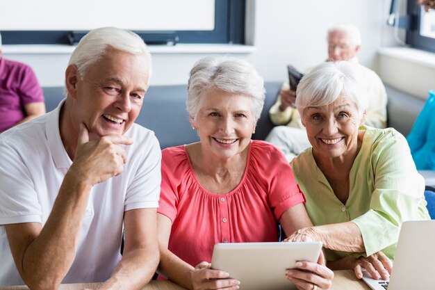 Premium Photo | Seniors using technology