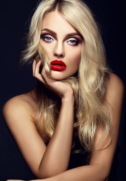 Free Photo | Sensual glamour portrait of beautiful blond woman model ...