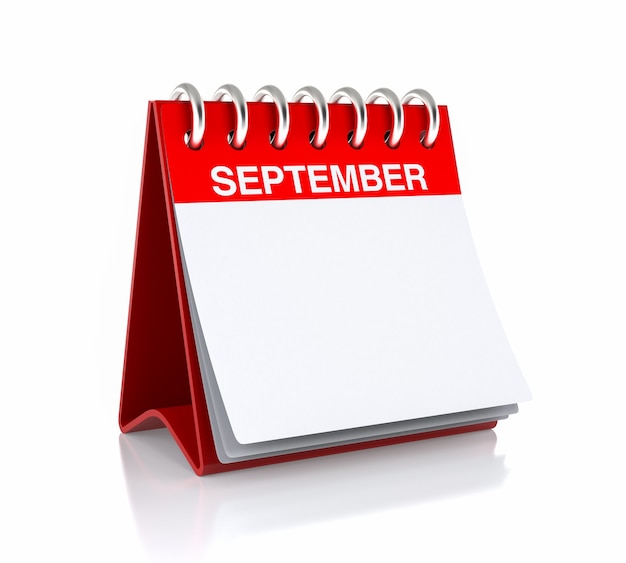 Premium Photo | September calendar. isolated on white background. 3d ...