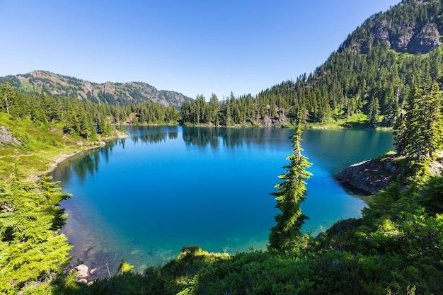 Premium Photo | Serenity lake in the mountains