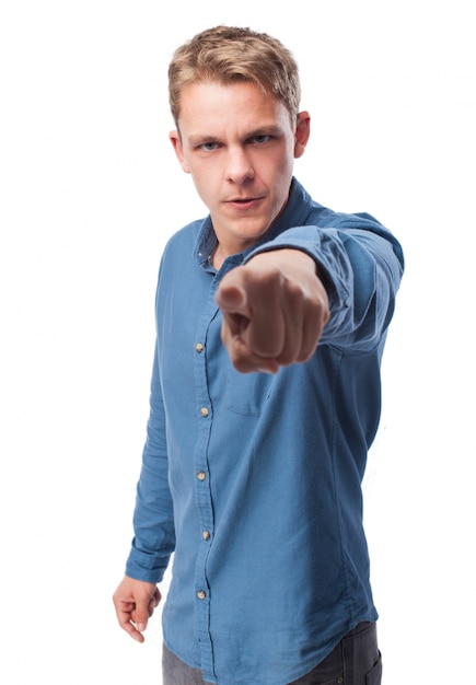 Serious man pointing Photo | Free Download