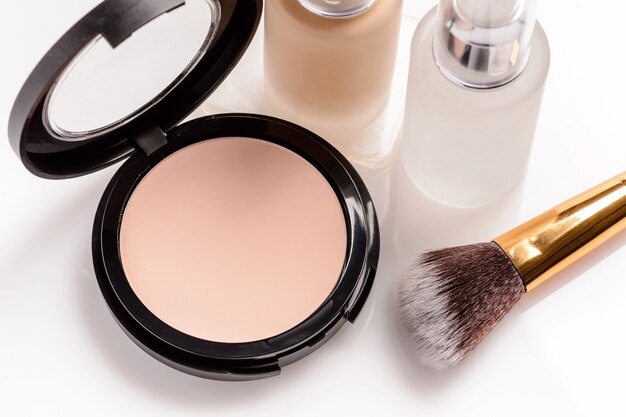 Set of cosmetics for makeup Premium Photo