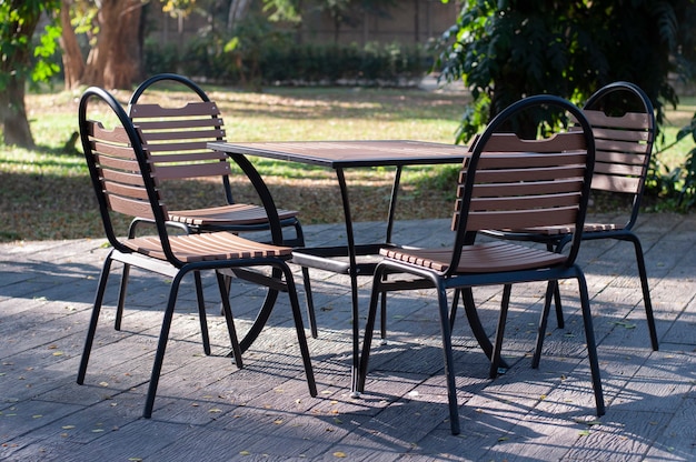 Premium Photo Set Of Furniture Table And Chairs For Outdoor Party Premium Photo Set Of Furniture Table, Outdoor Party Chairs