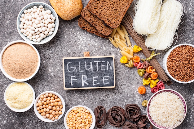 Premium Photo | Set of gluten free products