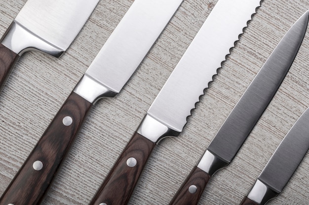 Premium Photo | Set of high quality kitchen knives