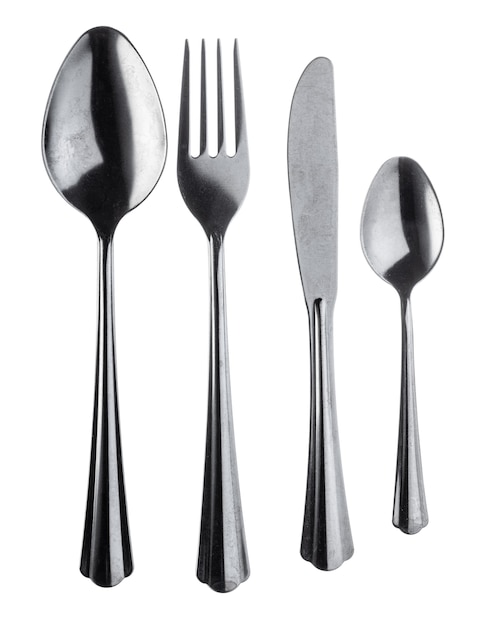 Premium Photo | Set of silverware isolated on white background