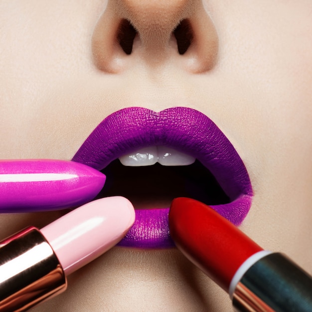 Premium Photo Sexy Lips Beauty Red Lip Makeup Detail Beautiful Make