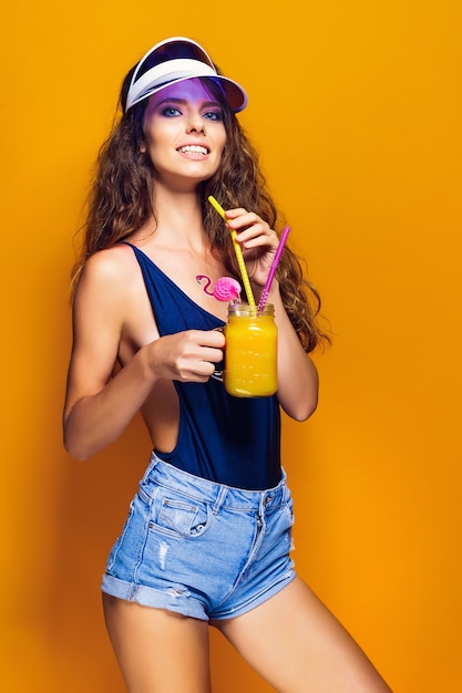 swimsuit with jean shorts