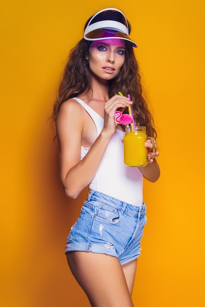 swimsuit with jean shorts