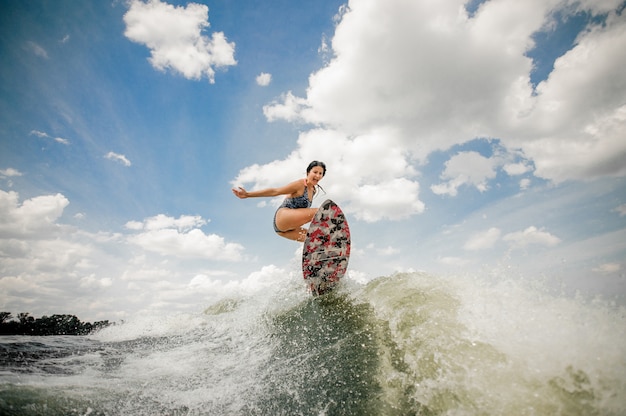 Woman Wakesurfing