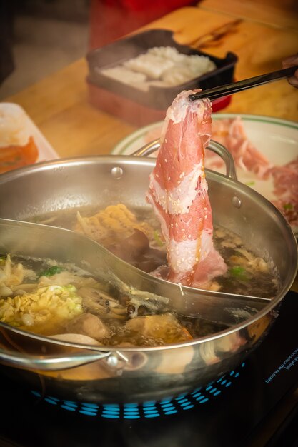 Premium Photo | Shabu food korean style