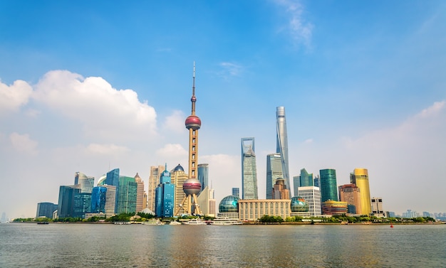 Premium Photo | Shanghai skyline above the huangpu river in china