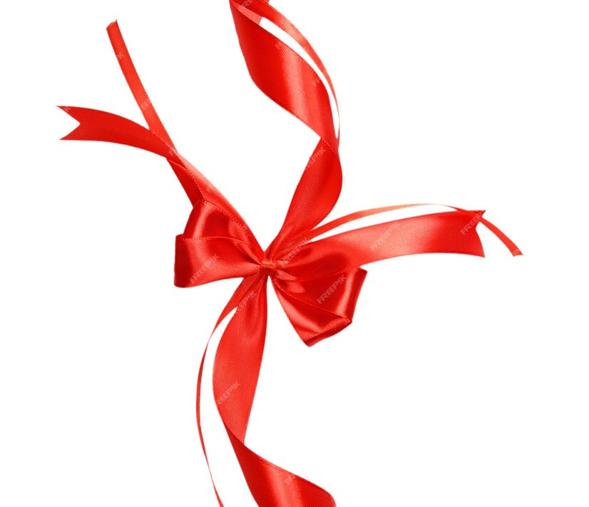 Premium Photo | Shiny red ribbon with bow isolated on white