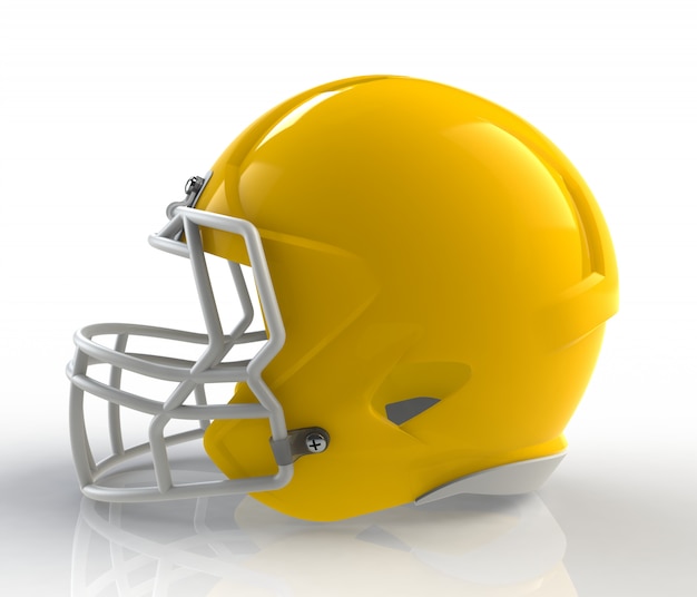 Download Shiny yellow wax american football helmet side view on a ...