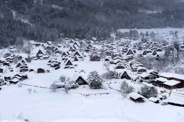 冬の白川郷村 日本の 無料の写真