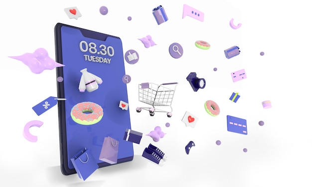 Premium Photo | Shopping online background on website illustration ...