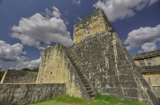 Premium Photo | Side-rear view of the temple of the jaguar in the ...