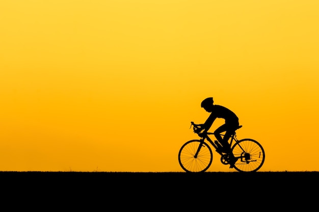 Premium Photo A Silhouette Of Man Cycling