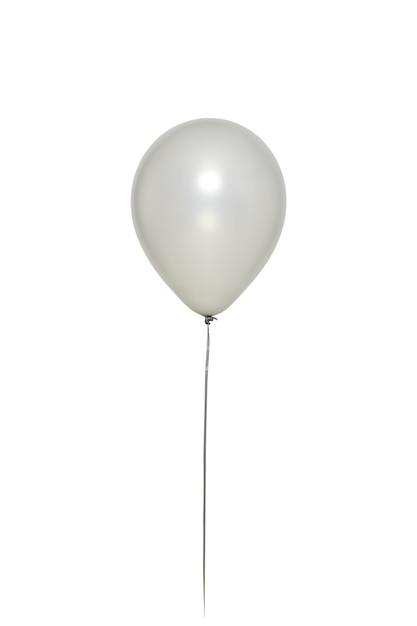 Premium Photo | Silver balloon floating on white