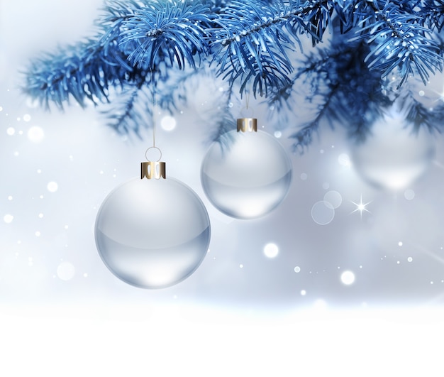 Premium Photo | Silver christmas background with balls