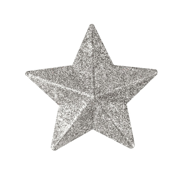 Premium Photo | Silver christmas star isolated over a white background