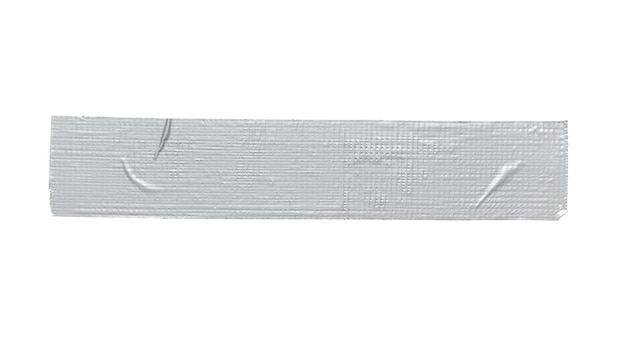 Premium Photo Silver Grey Repair Duct Tape Piece Isolated On White