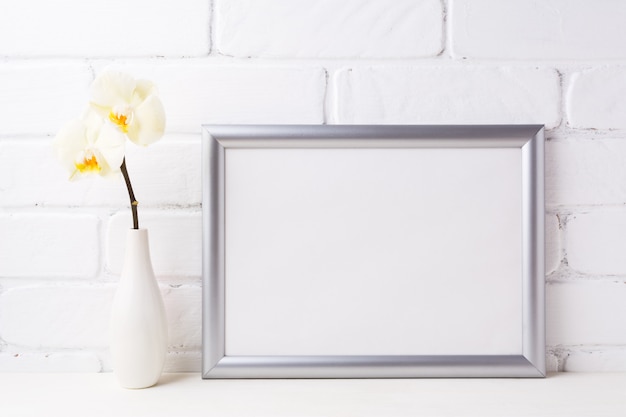 Download Premium Photo | Silver landscape frame mockup with soft ...