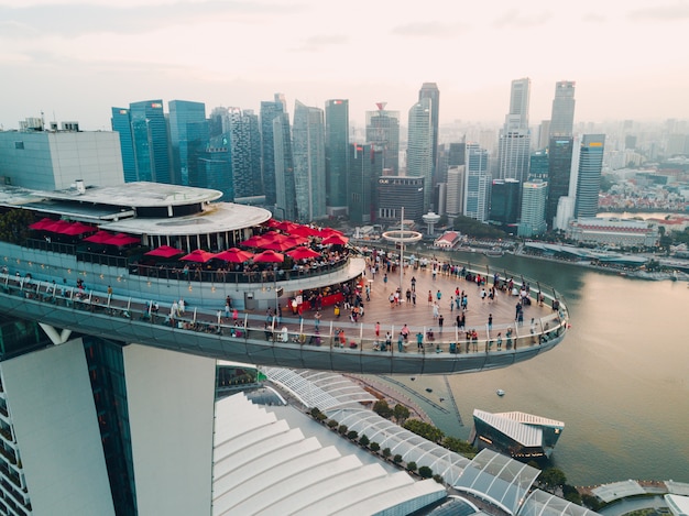 Premium Photo Singapore Marina Bay Sands Luxury Hotel Aerial View