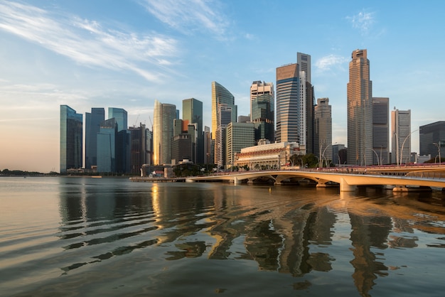 Premium Photo Singapore Skyline At Sunrise At Marina Bay