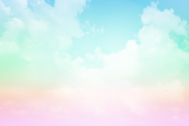 パステルカラーの空と雲 プレミアム写真