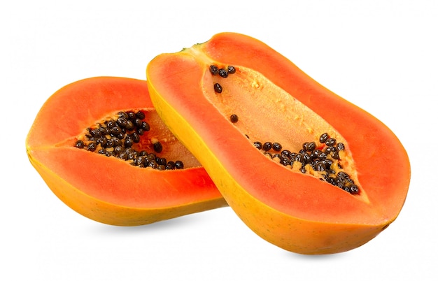 Premium Photo | Slice papaya isolated on white clipping path