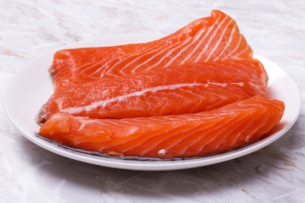 Free Photo | Slice of raw salmon