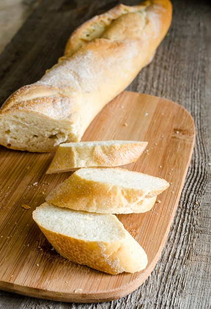 Premium Photo | Sliced french bread baguette