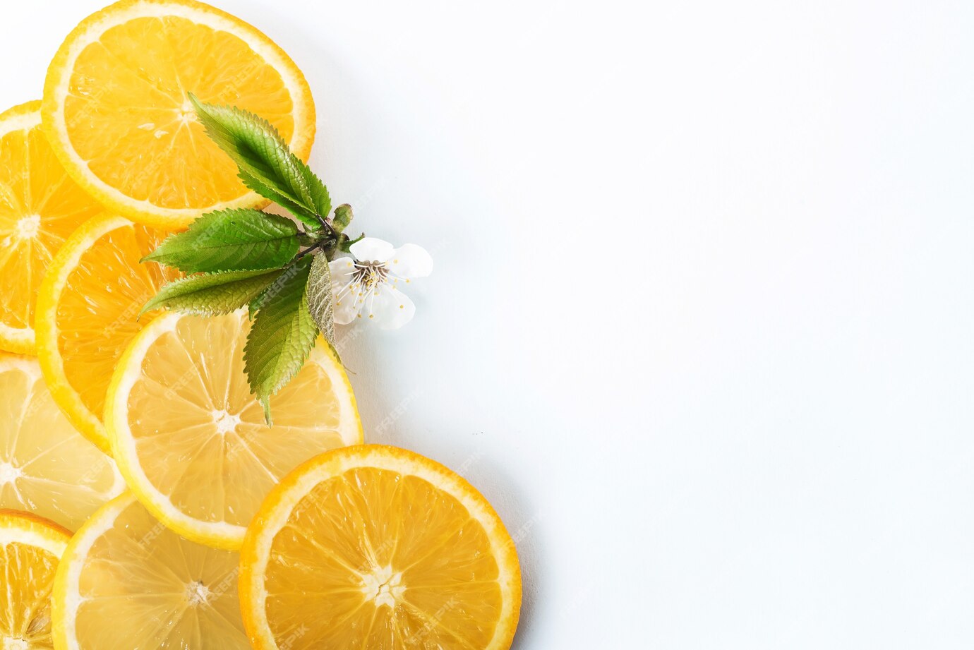 Free Photo | Slices of orange and lemon isolated on a white.