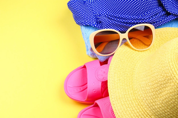 pastel yellow swimsuit