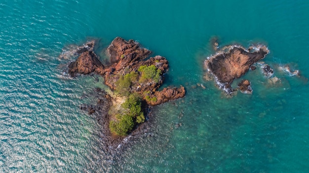 Premium Photo | Small island in the sea.aerial view and top view