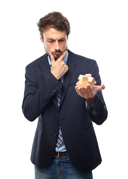Free Photo | Smart man looking at an intelligence game