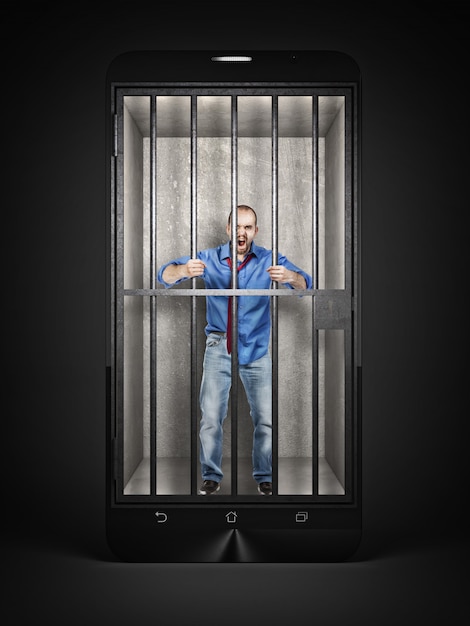 Premium Photo | Smartphone is my cage